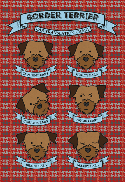 All Ears! Border Terrier tea towels