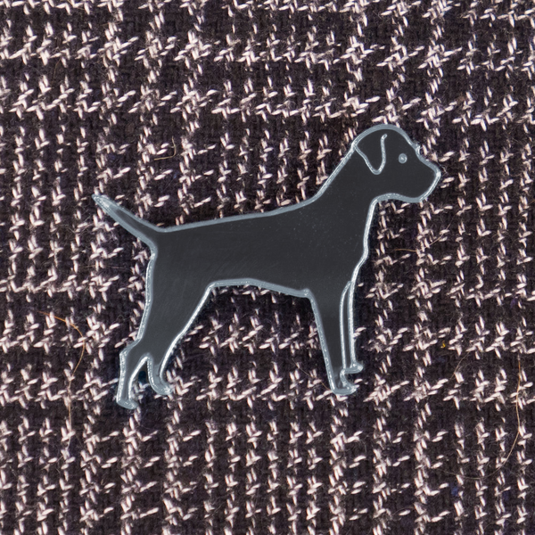 Border Terrier pin - dark grey Metallic Rok Kingpin
